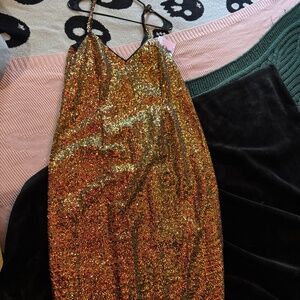 GLITZ & GLAMOUR DRESS IN SCARAB SEQUINS - VIXEN BY MICHELINE PITT